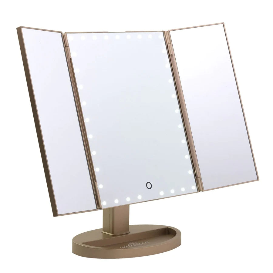 Touch Trifold XL Dimmable LED Makeup Mirror