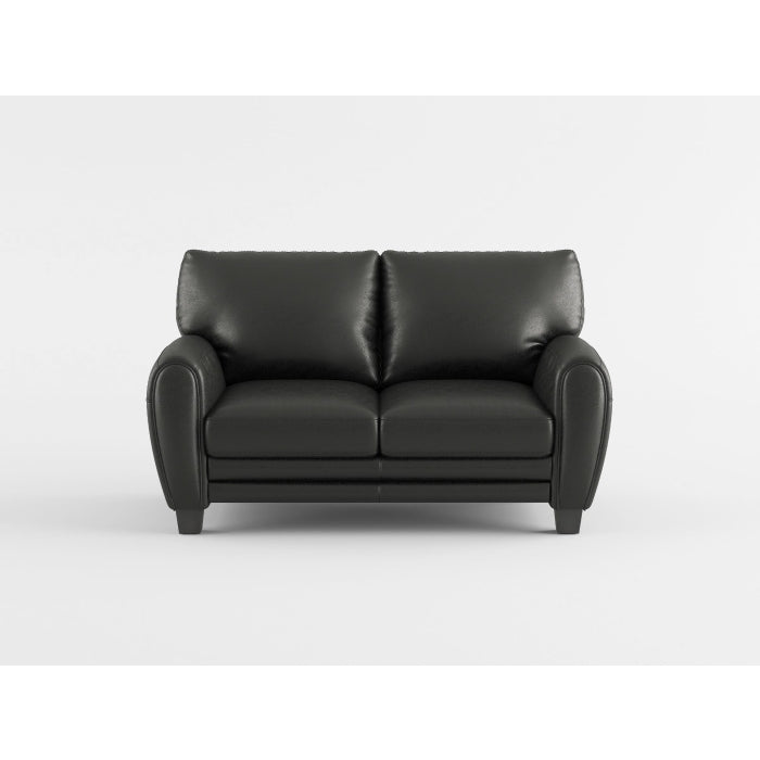 Rubin Black Faux Leather Loveseat