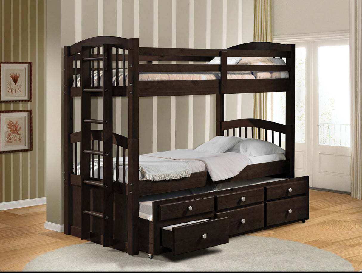 Micah Espresso Finish Twin/Twin Bunk Bed & Trundle