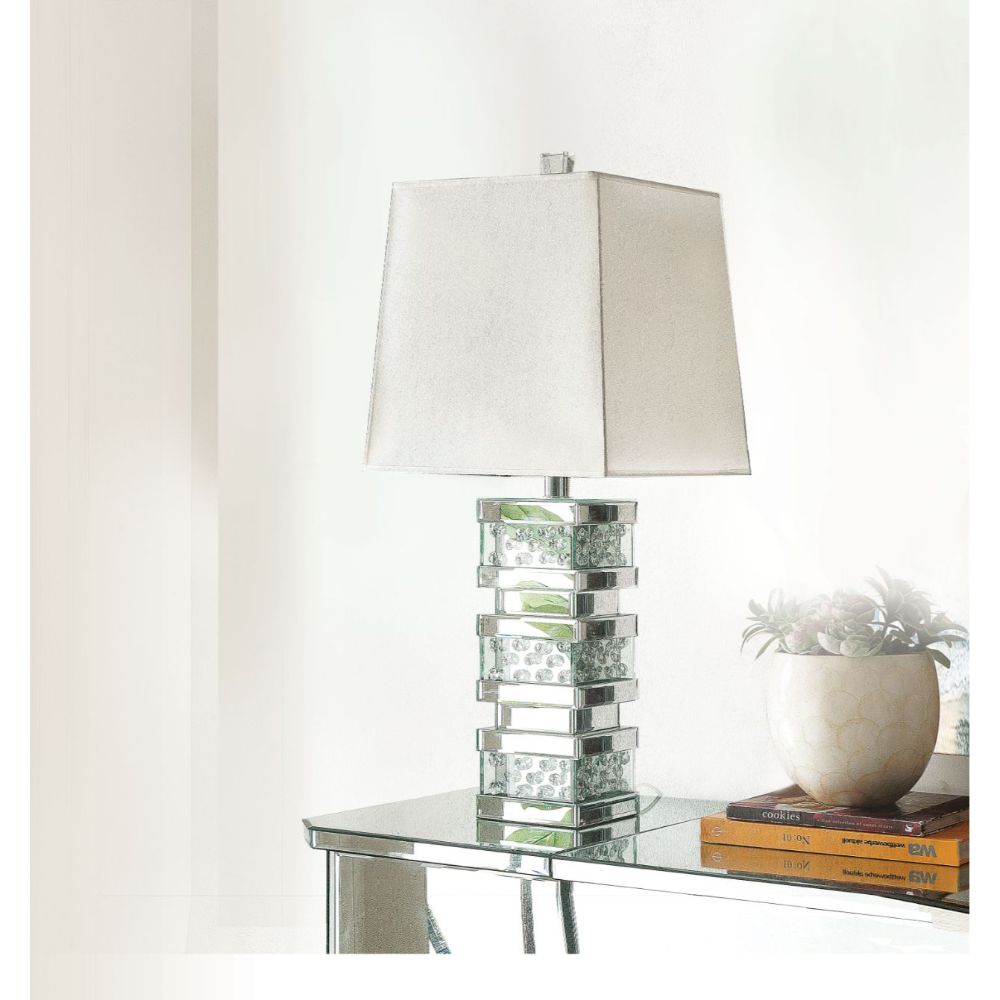 Nysa Mirrored & Faux Crystals Table Lamp