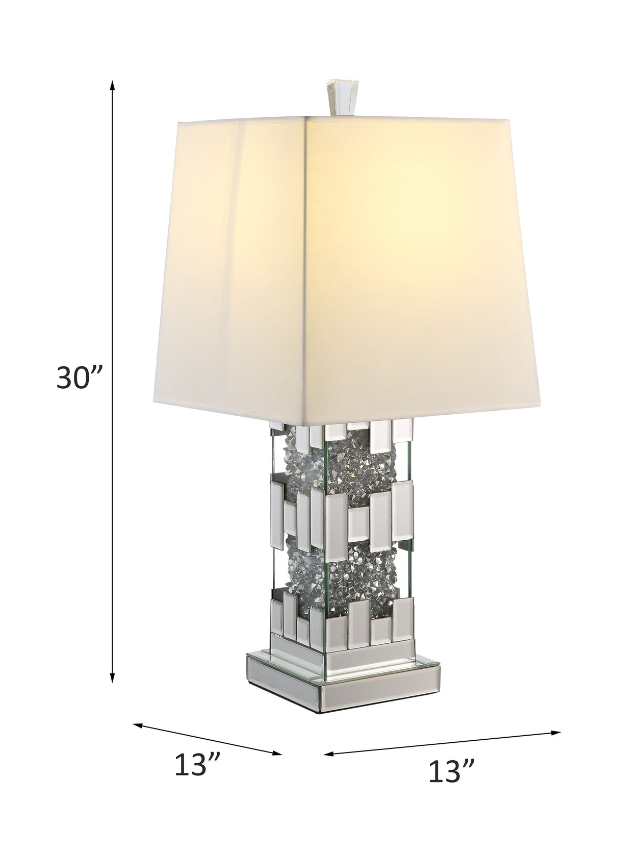 Noralie Mirrored & Faux Diamonds Table Lamp