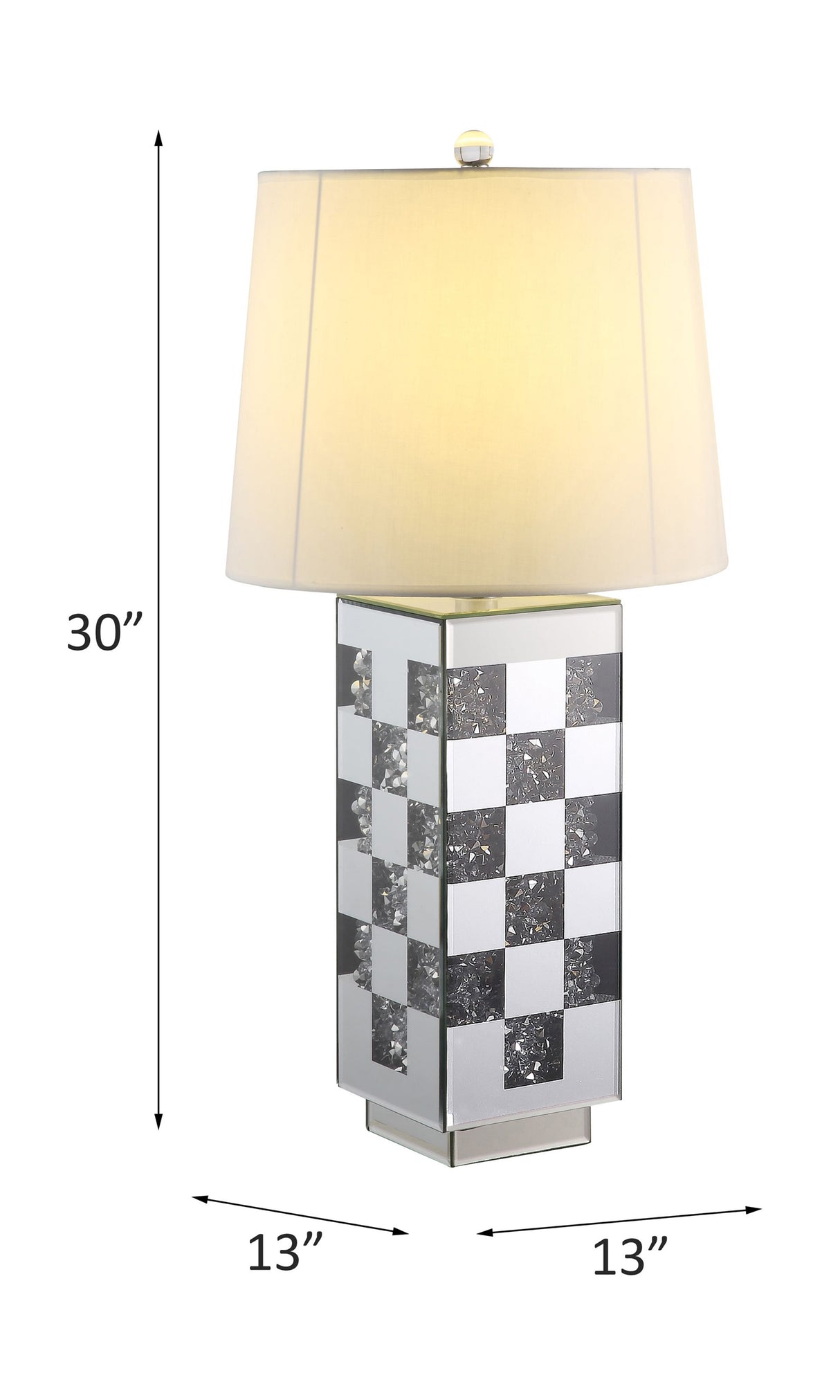 Noralie Mirrored & Faux Diamonds Table Lamp