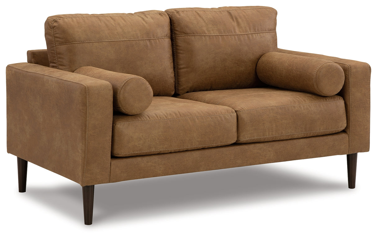 Telora Caramel Sofa, Loveseat, Chair And Ottoman