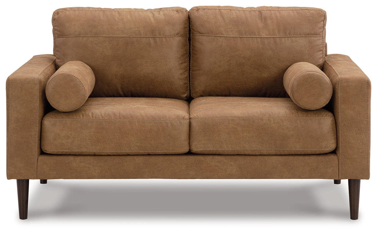 Telora Caramel Sofa, Loveseat, Chair And Ottoman