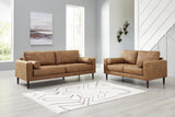 Telora Caramel Sofa, Loveseat, Chair And Ottoman