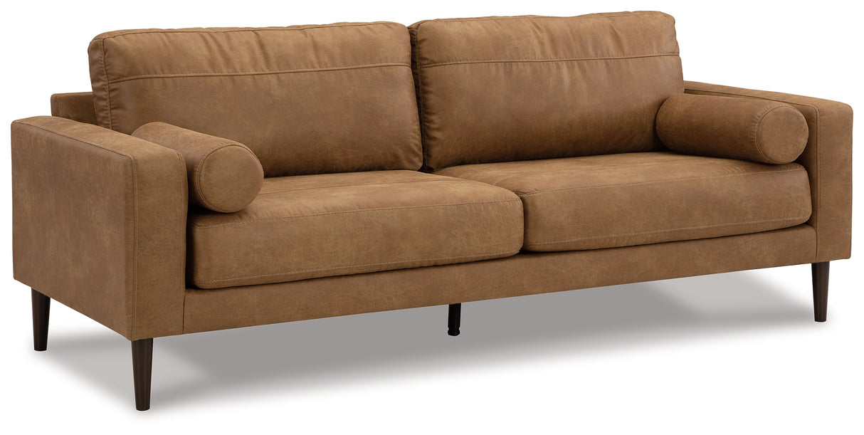 Telora Caramel Sofa, Loveseat, Chair And Ottoman