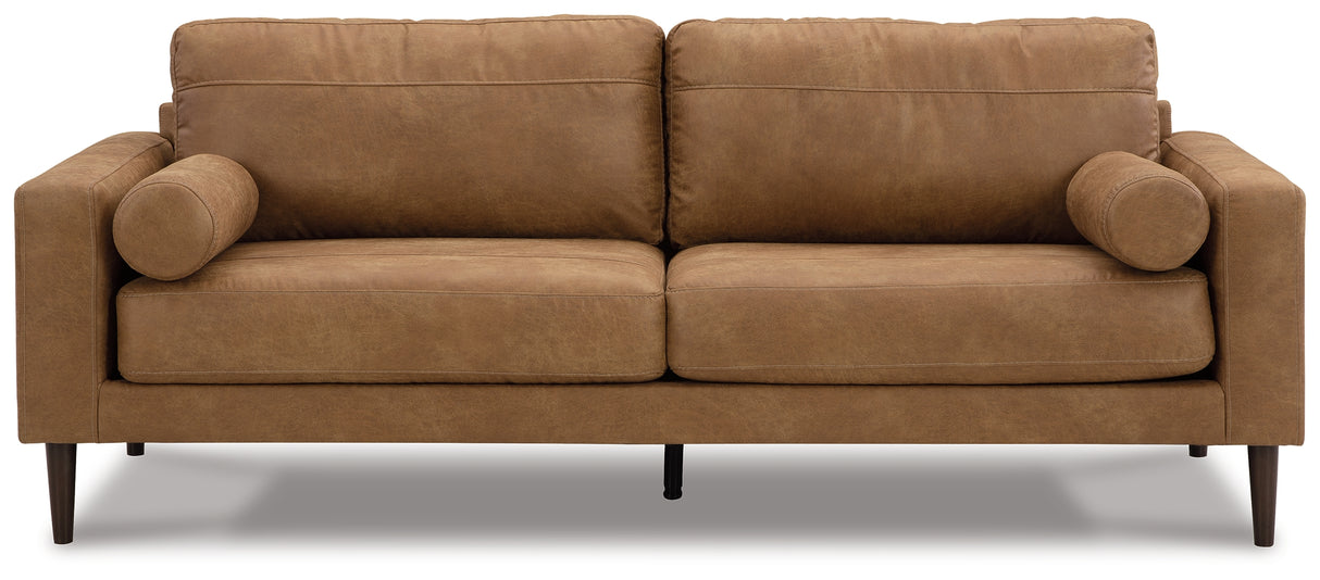 Telora Caramel Sofa, Loveseat, Chair And Ottoman