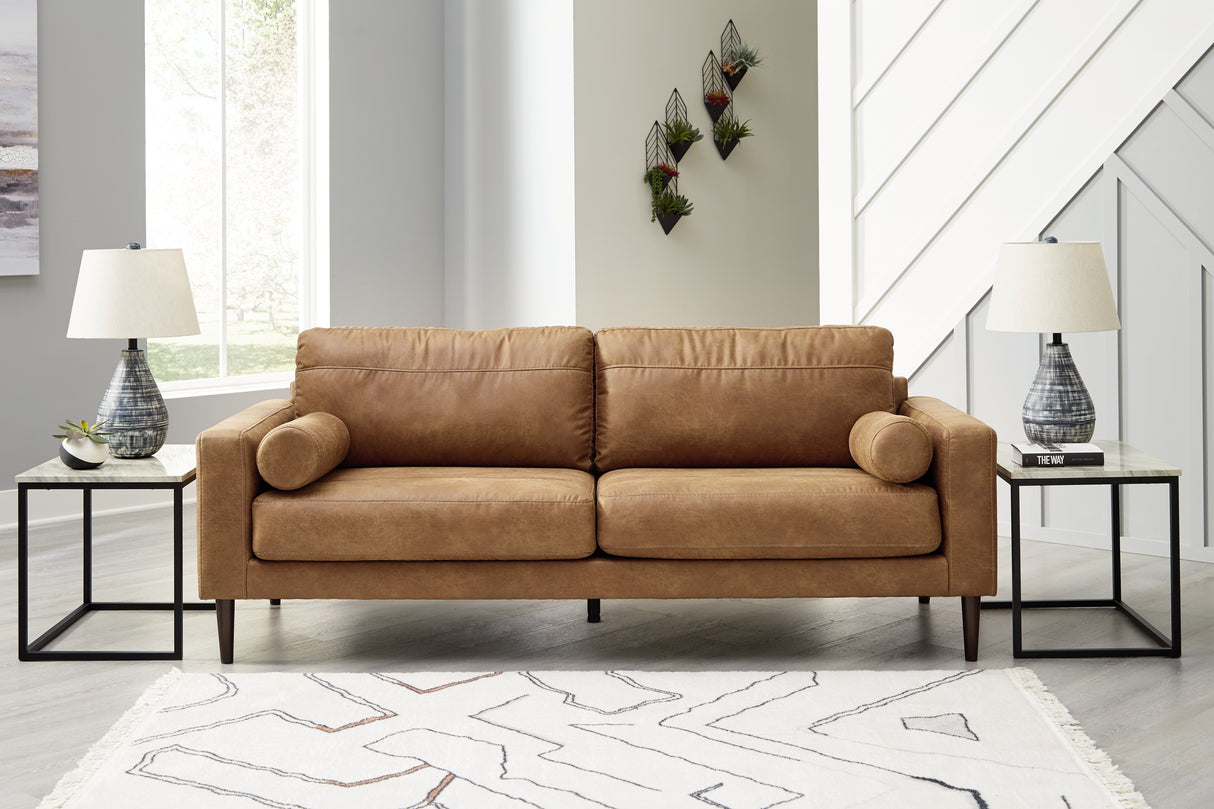 Telora Caramel Sofa, Loveseat, Chair And Ottoman