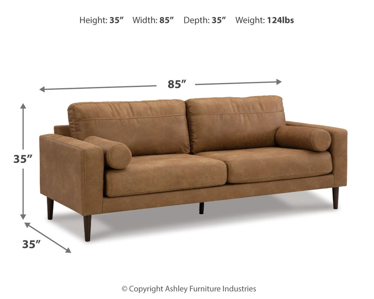 Telora Caramel Sofa, Loveseat, Chair And Ottoman