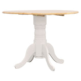 Allison White 5-Piece Round Drop Leaf Dining Table Set