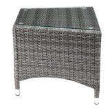 Tashelle Gray Fabric & Gray Wicker Patio Bistro Set