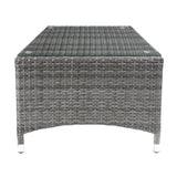 Tashelle Gray Fabric & Gray Wicker Patio Bistro Set