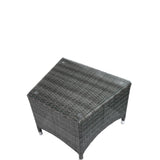 Tashelle Gray Fabric & Gray Wicker Patio Bistro Set