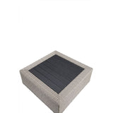 Salena Beige Fabric & Gray Wicker Patio Table