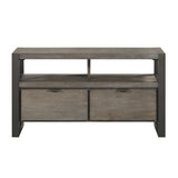 Prudhoe Power Glaze Oak And Gunmetal Tv Stand