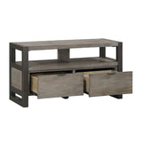 Prudhoe Power Glaze Oak And Gunmetal Tv Stand