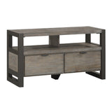 Prudhoe Power Glaze Oak And Gunmetal Tv Stand