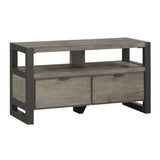 Prudhoe Power Glaze Oak And Gunmetal Tv Stand