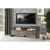 Prudhoe Power Glaze Oak And Gunmetal Tv Stand