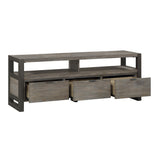 Prudhoe Power Glaze Oak And Gunmetal Tv Stand