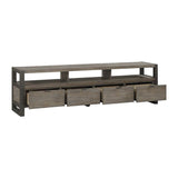 Prudhoe Power Glaze Oak And Gunmetal Tv Stand