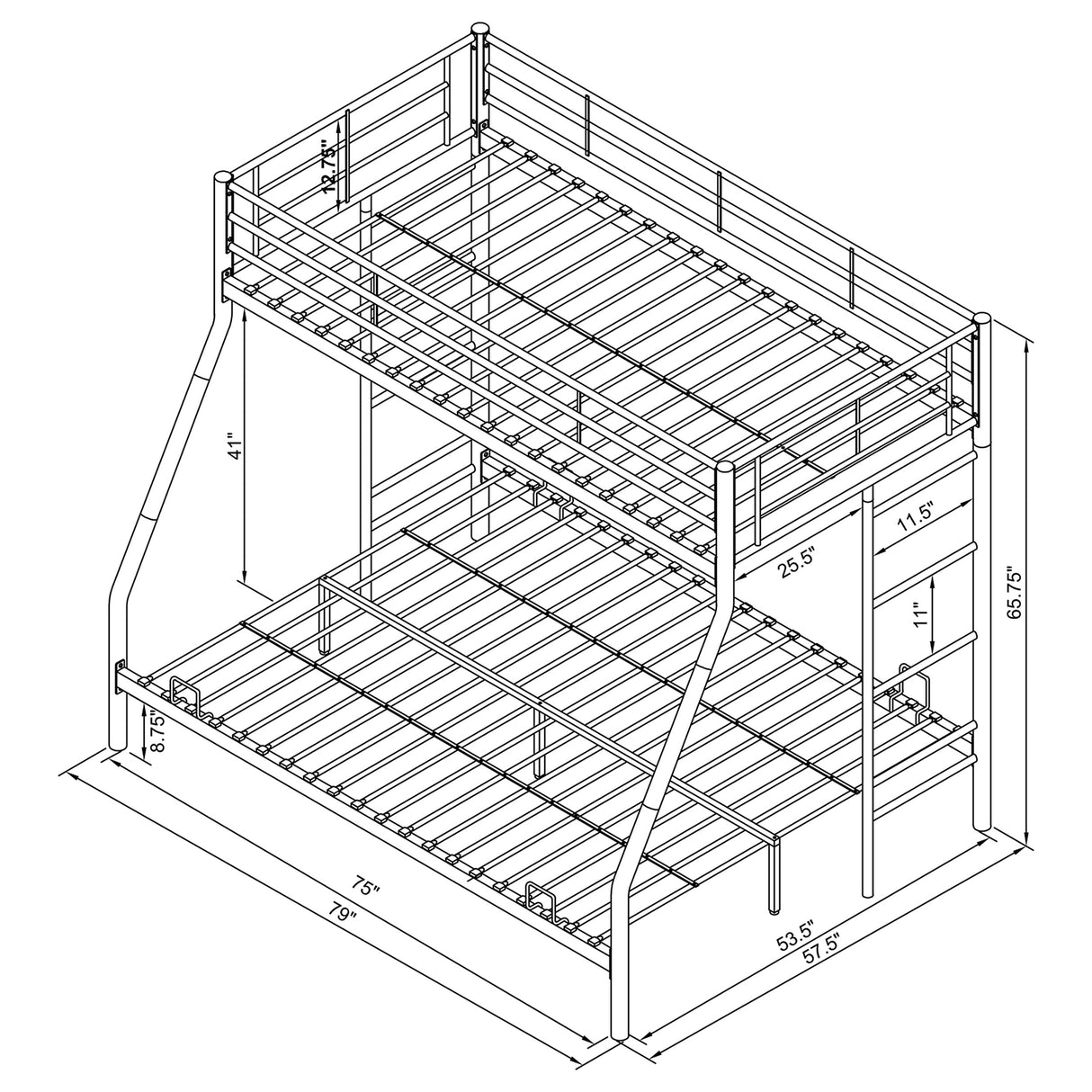 Hayward Twin Over Full Bunk Bed Silver