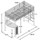 Fisher Twin Workstation Loft Bed Gunmetal