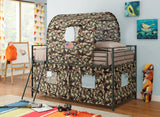 Camouflage Tent Loft Bed With Ladder Army Green