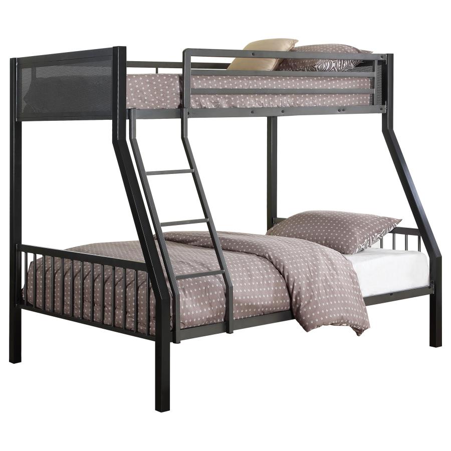 Meyers Twin Over Full Metal Bunk Bed Black And Gunmetal