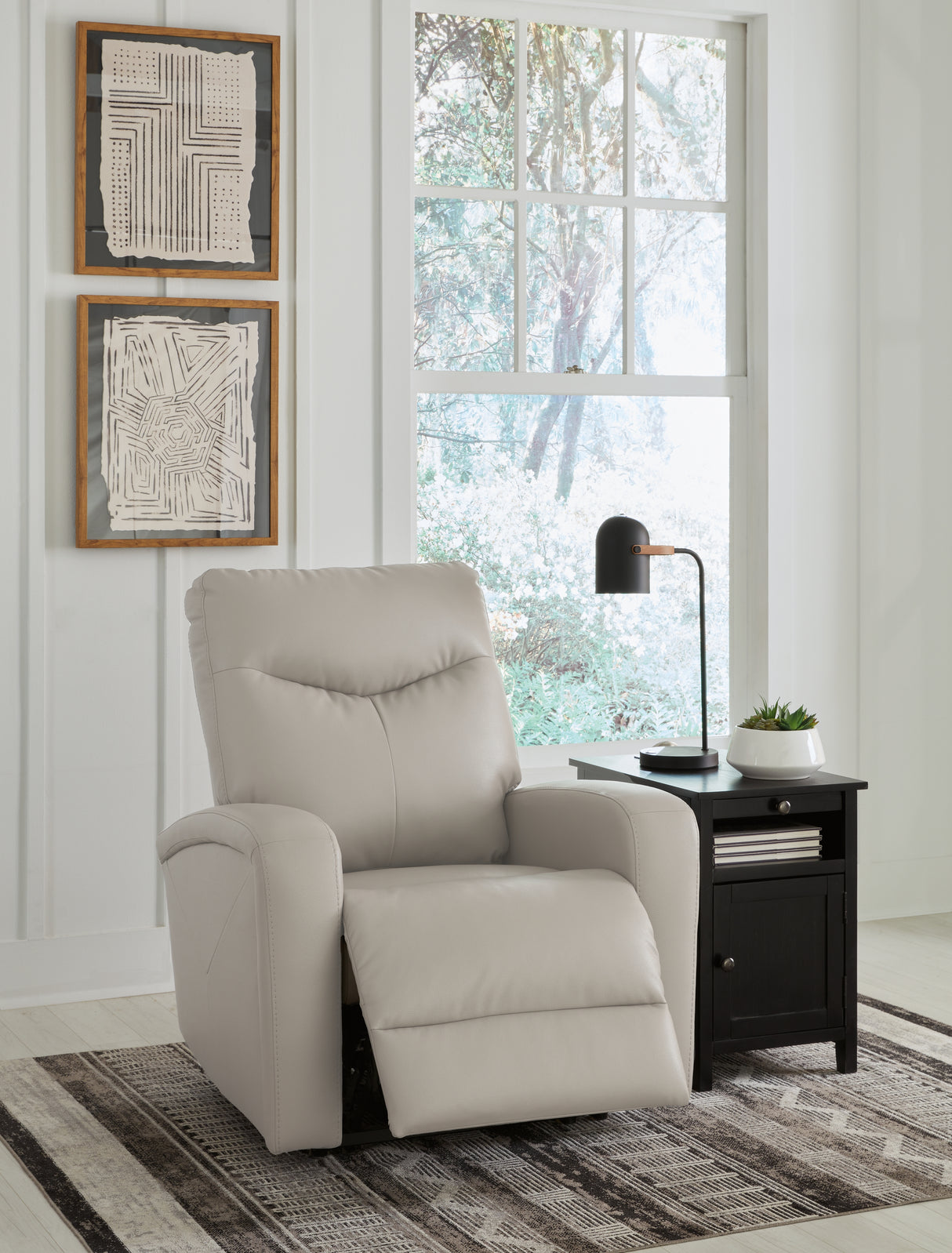 Ryversans Dove Gray Power Recliner