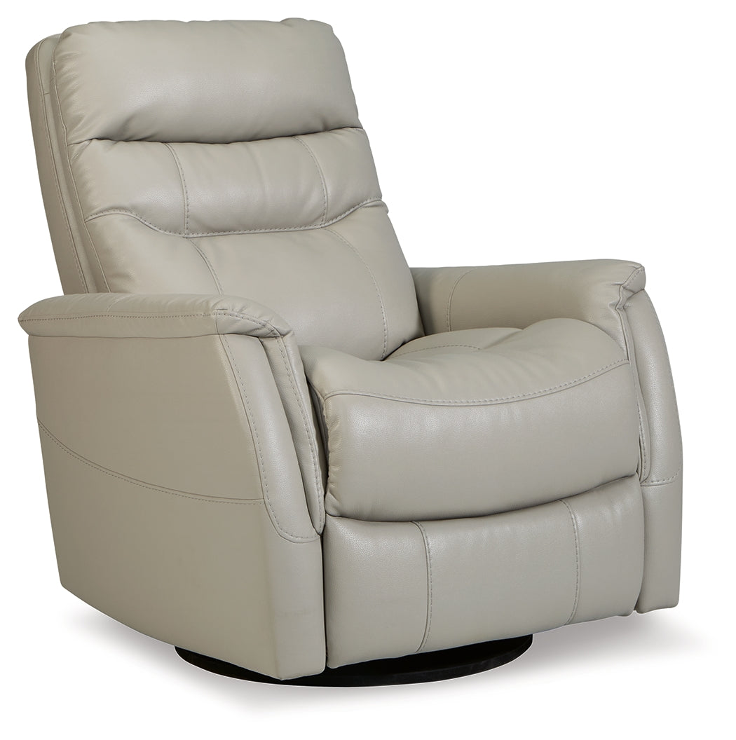 Riptyme Dove Gray Swivel Glider Recliner