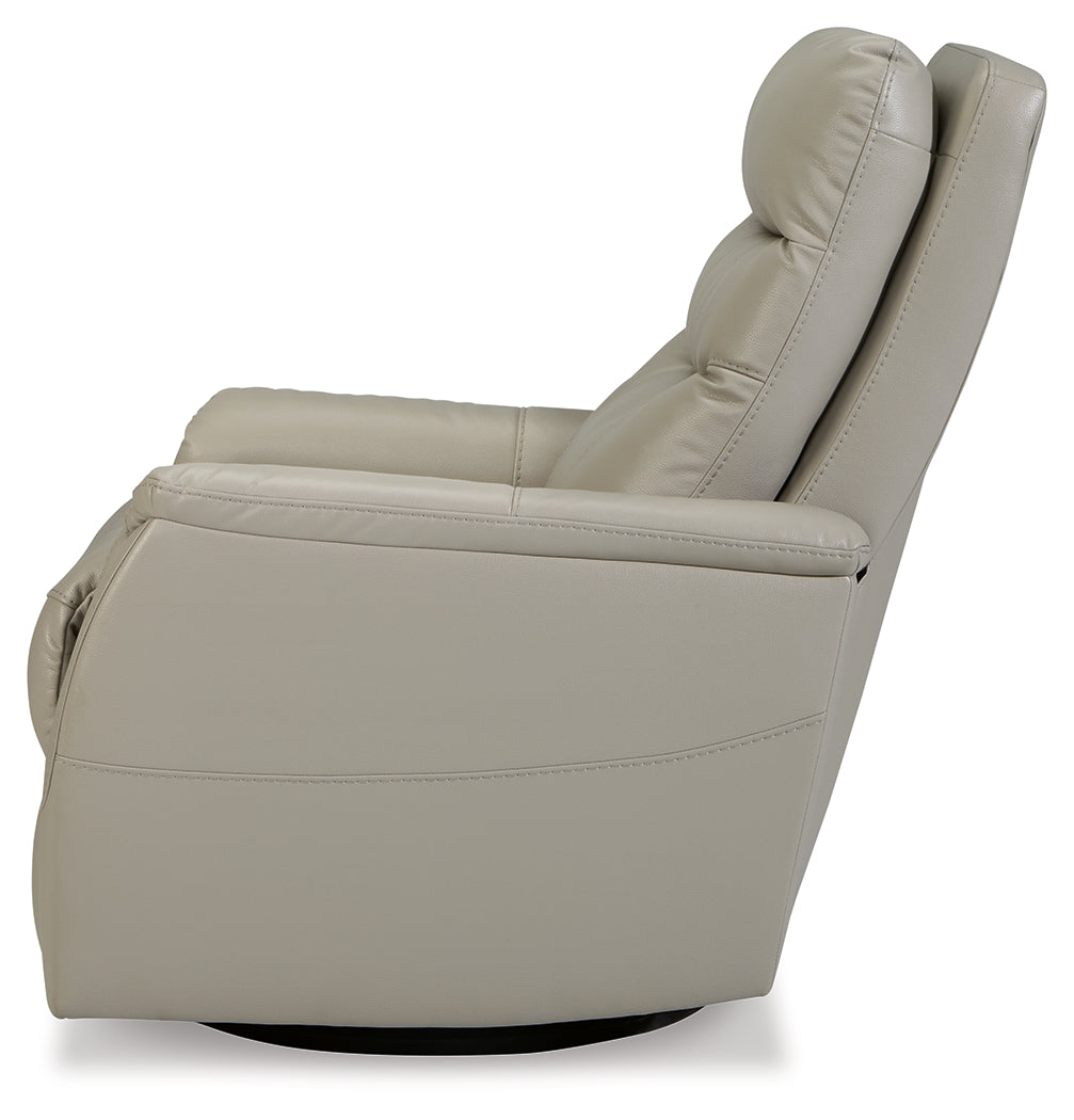 Riptyme Dove Gray Swivel Glider Recliner