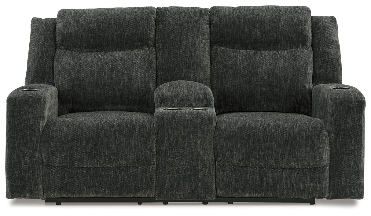 Martinglenn Ebony Power Reclining Sofa, Loveseat And Recliner