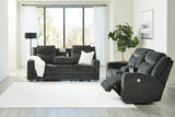 Martinglenn Ebony Power Reclining Sofa, Loveseat And Recliner