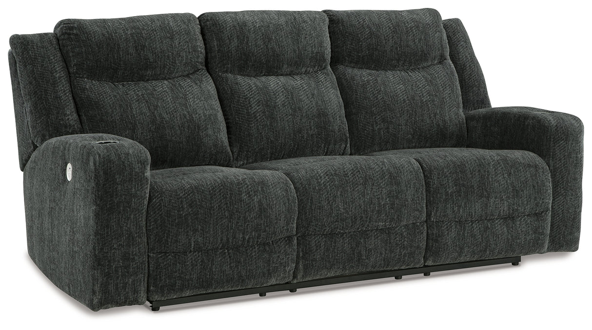 Martinglenn Ebony Power Reclining Sofa, Loveseat And Recliner