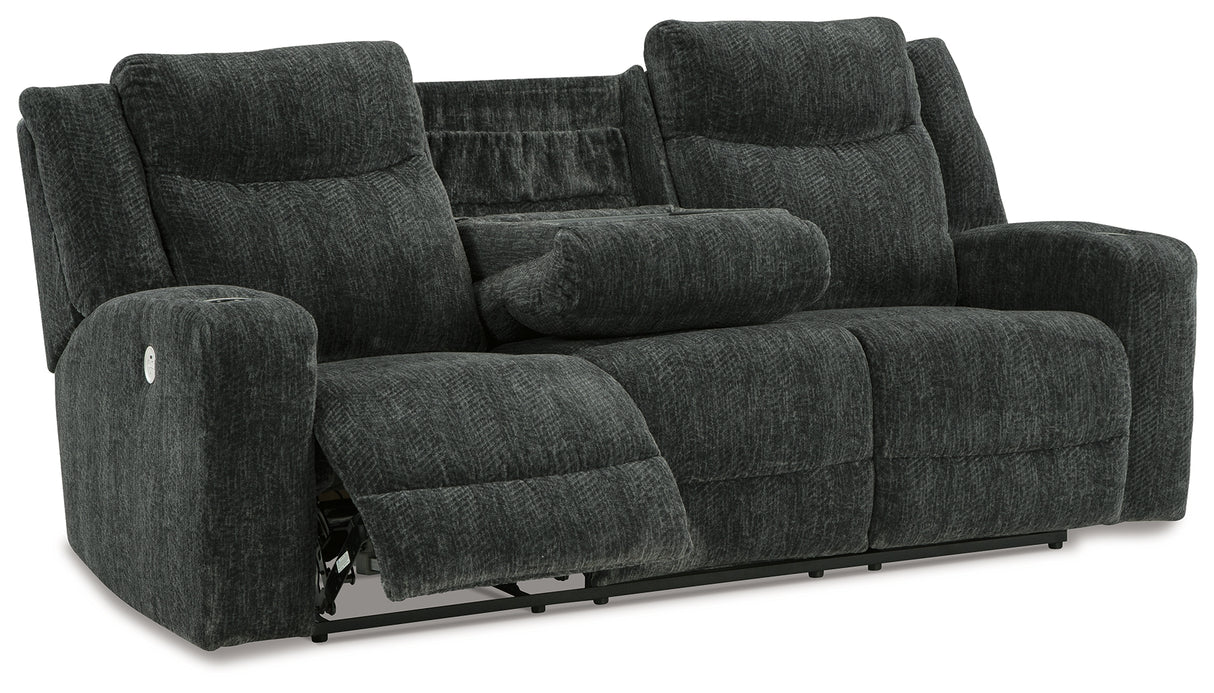 Martinglenn Ebony Power Reclining Sofa, Loveseat And Recliner