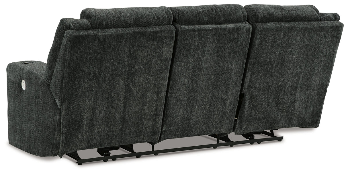 Martinglenn Ebony Power Reclining Sofa, Loveseat And Recliner