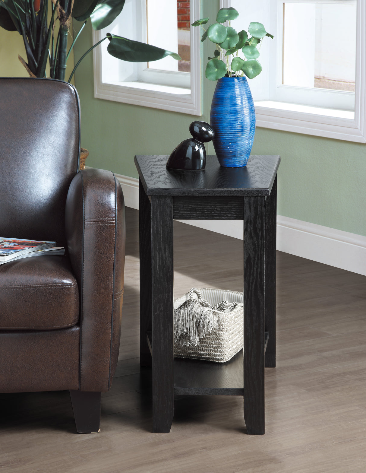 Elwell Black Chairside Table