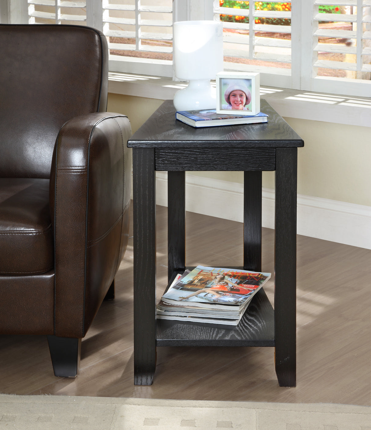 Elwell Black Chairside Table