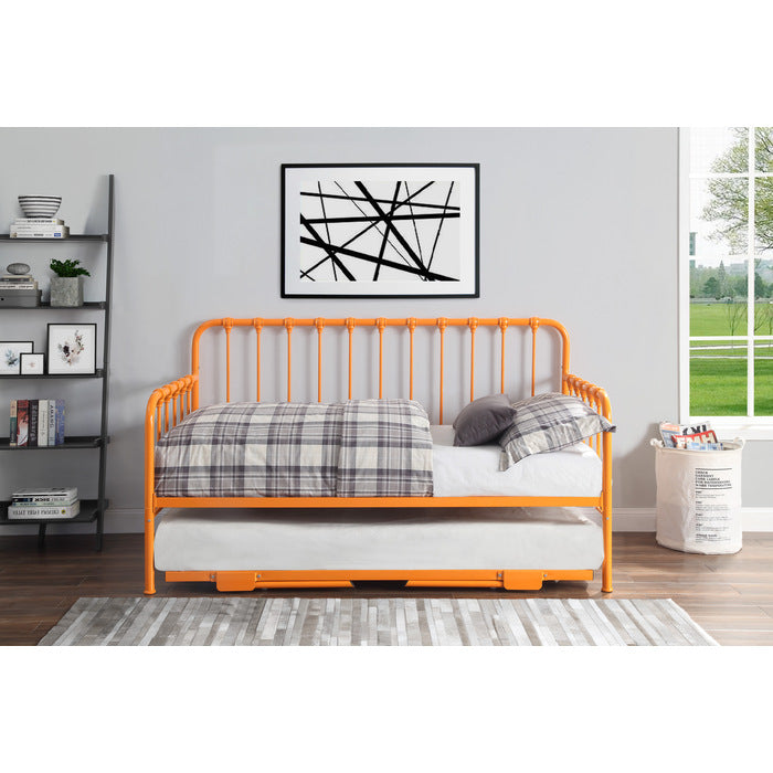 Constance Orange Daybed With Lift-Up Trundle