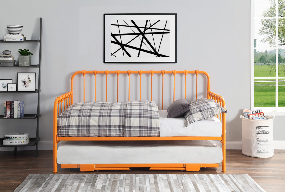 Constance Orange Daybed With Lift-Up Trundle