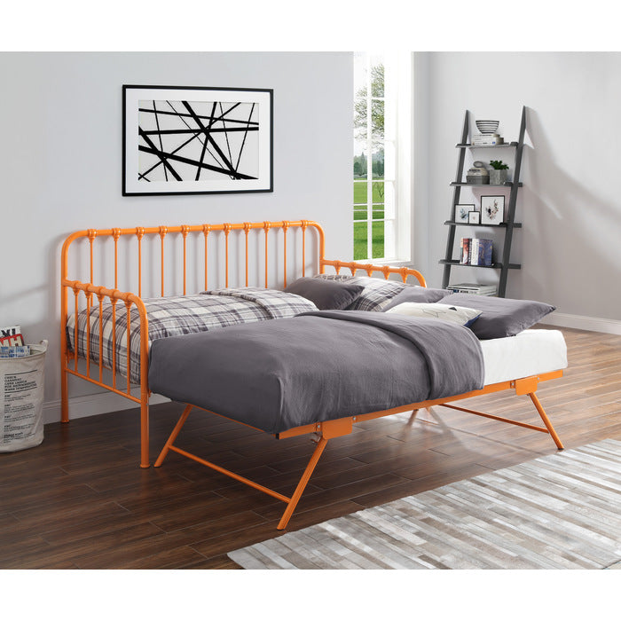 Constance Orange Daybed With Lift-Up Trundle