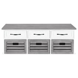 Alma 3-Drawer Storage Bench White And Weathered Grey