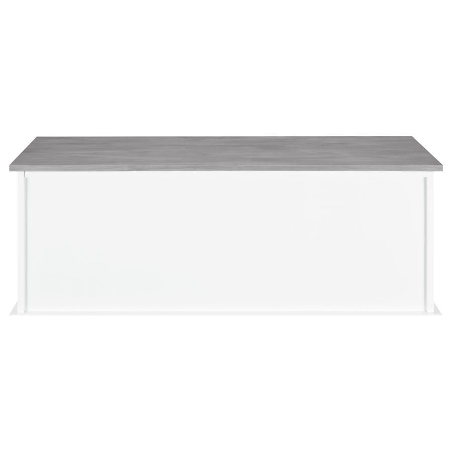 Alma 3-Drawer Storage Bench White And Weathered Grey