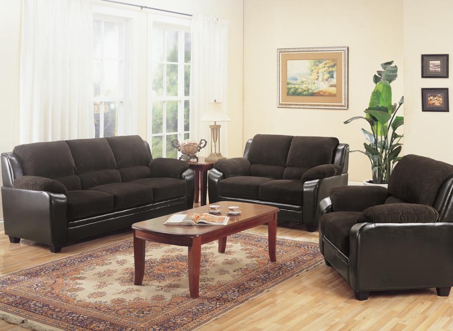 Monika Upholstered Brown 2-Piece Living Room Set