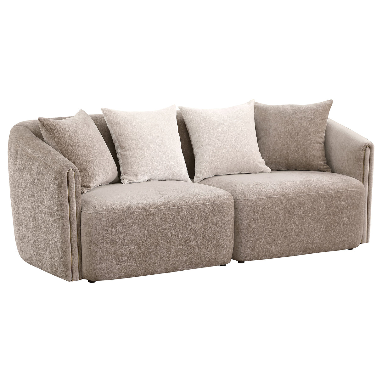 Townsend Latte 2-Piece Chenille Upholstered Sofa Set