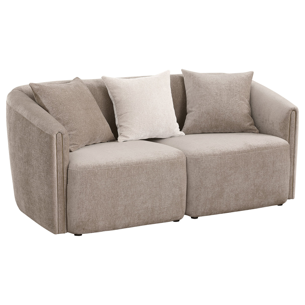 Townsend Latte 2-Piece Chenille Upholstered Sofa Set