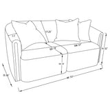 Townsend Latte 2-Piece Chenille Upholstered Sofa Set