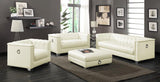 Chaviano Pearl White 4-Piece Upholstered Track Arm Sofa Set