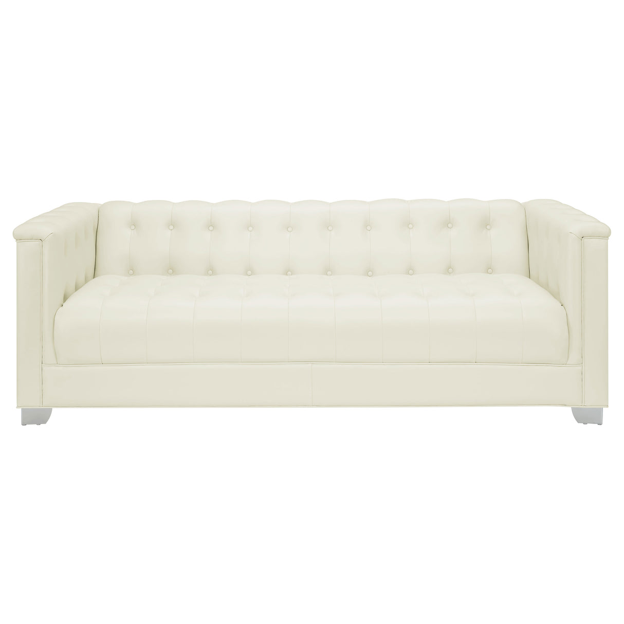 Chaviano Pearl White 4-Piece Upholstered Track Arm Sofa Set